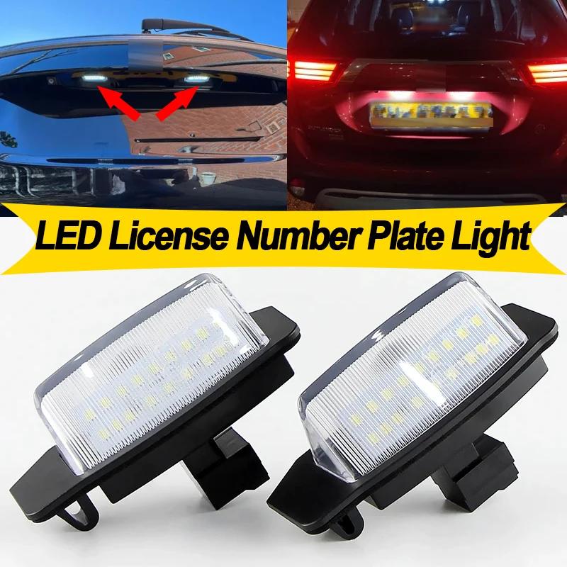 2PCS For Mitsubishi Outlander MK2 2006-2009 2010 2011 2012 Outlender MK3 2012-2018 2019 2020 2021 LED License Number Plate Light