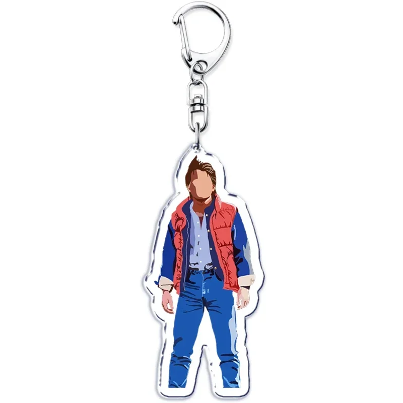 Classic Movie Back To Future Keychain for Pendant Key Chain Ring Marty McFly Dr. Emmett Brown Keyring Jewelry The Holiday Gifts