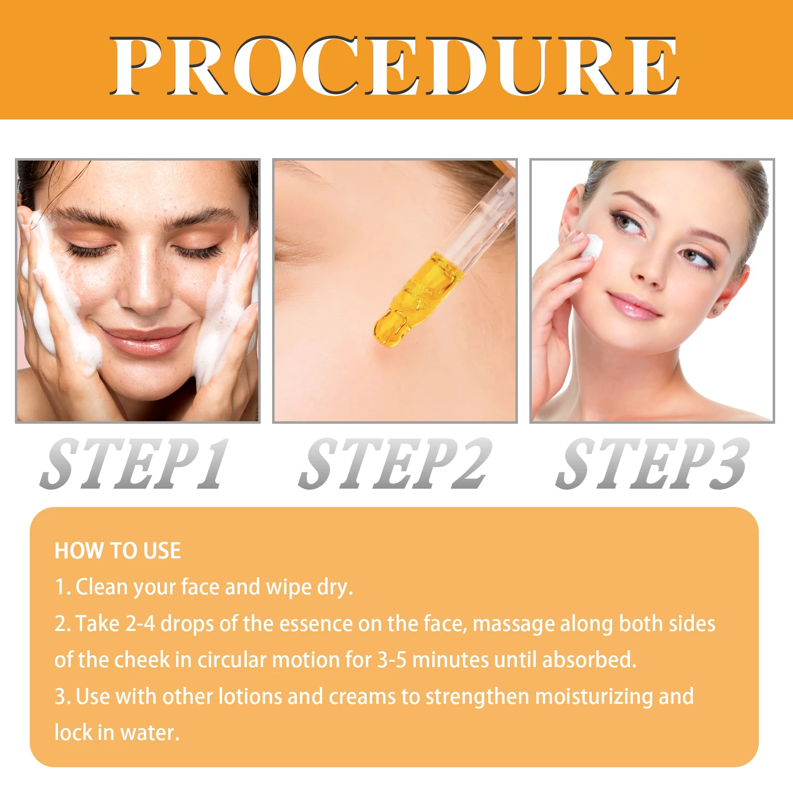 OUHOE Vitamin C Serum Brightening Deep Moisturizing Anti Aging Wrinkle Firming Facial Essence For Daily Skin Care Day Night Use