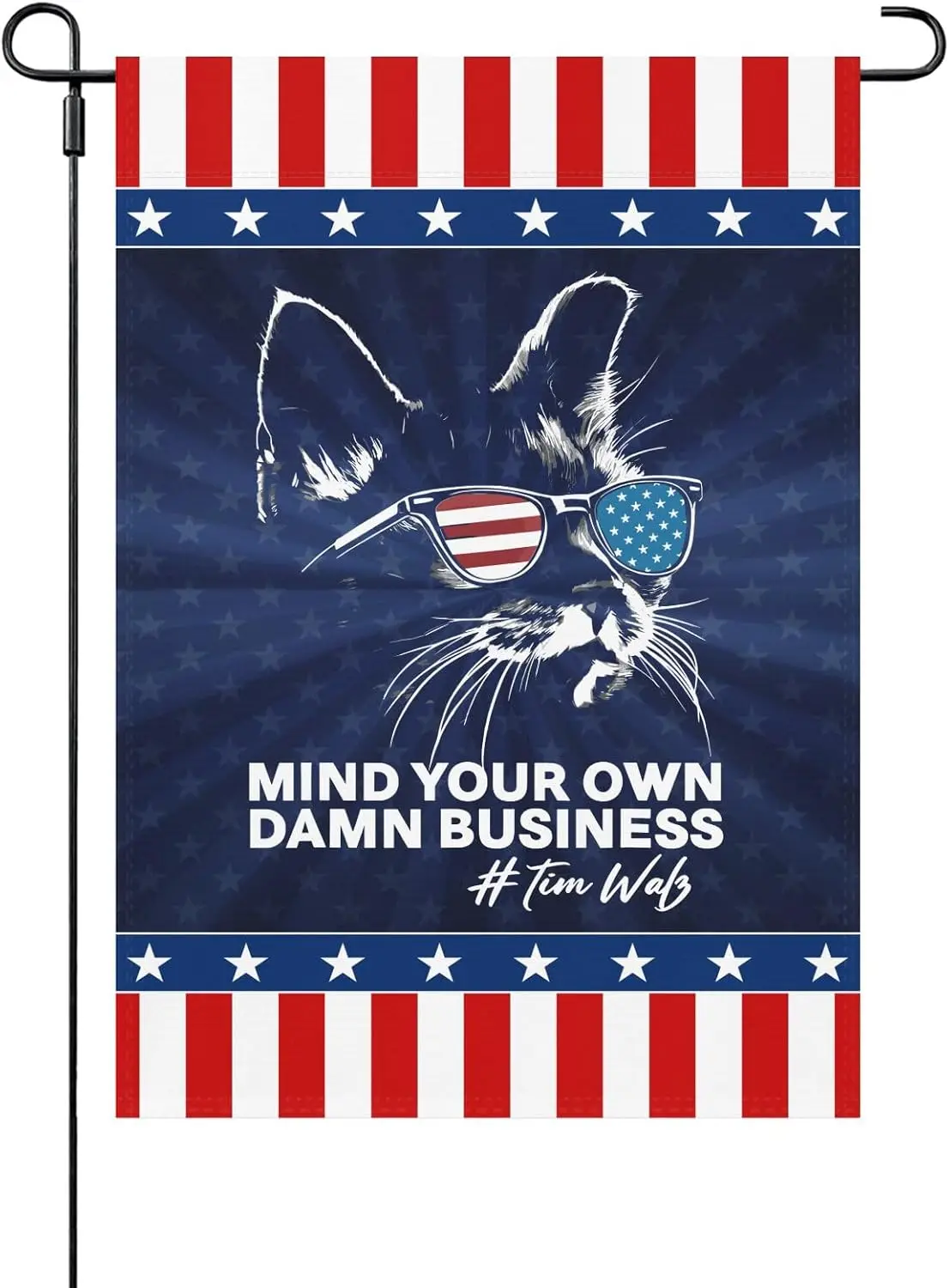 Kamala Harris Waltz Mind Your Own Damn Business Yard Flags One SizeHilarious Garden Flags Double Sided For Yard House Flags One