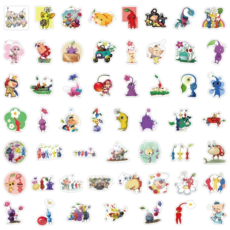 50pcs Pikmin Game Stickers Suitcase Water Cup Stationery Mobile Phone Car Scooter Laptop Refrigerator Decorative Sticker