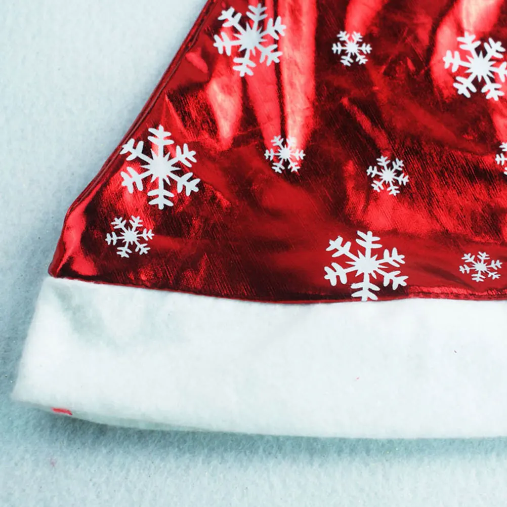 

4Pcs Christmas Snowflake Santa Hat Unisex Glow Fabric Headwear Party Decoration for Adults Kids Winter Festival
