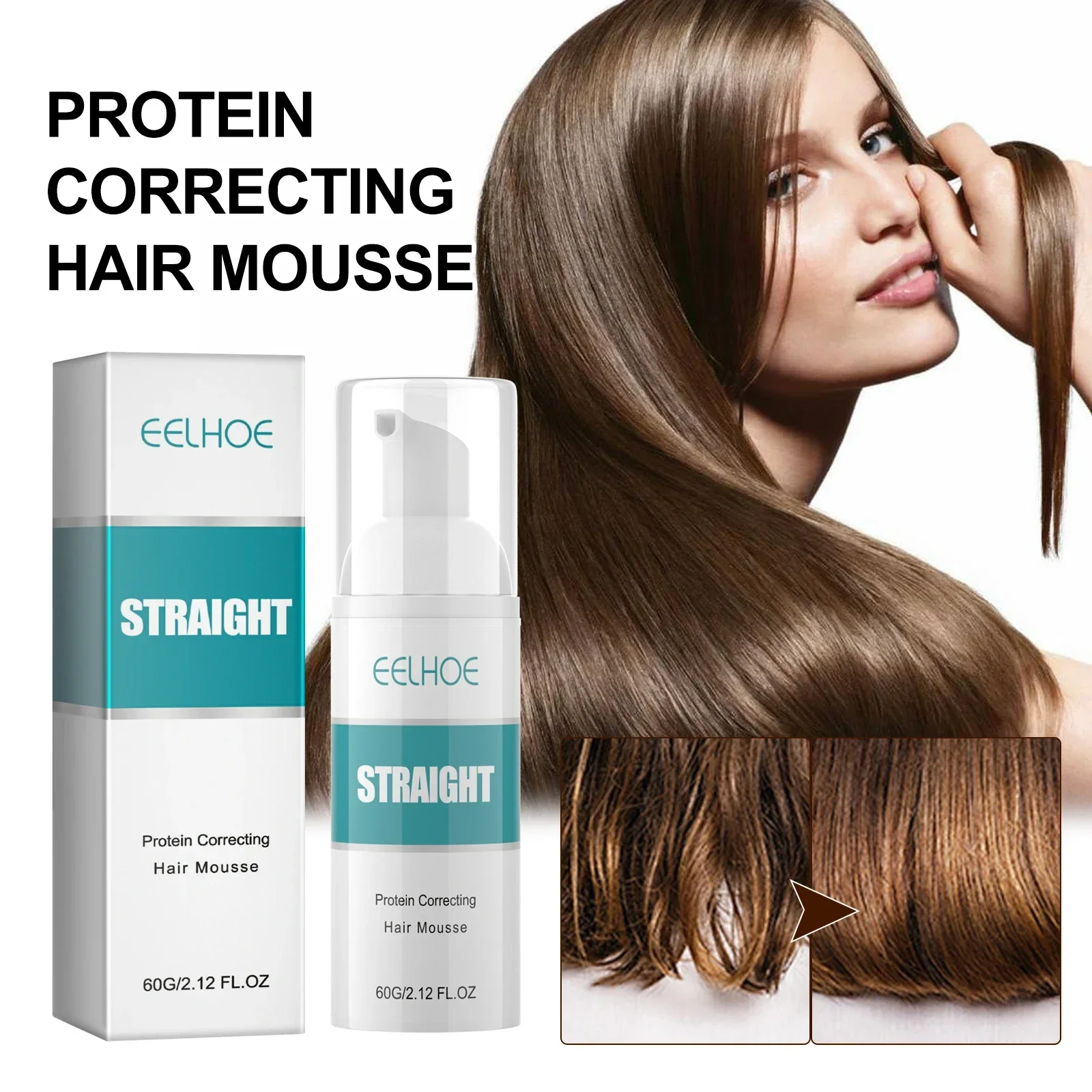 

Protein Correction Hair Straight Cream Deep Repairing Damaged Hair Keratin Smoothing Split Ends Hair Care Cream with No Pulling