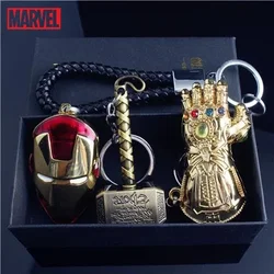 Marvel Captain America Iron Man Thor Creative Car Keychain Chain School Bag Decoration Pendant Boys High-Looking Accessories