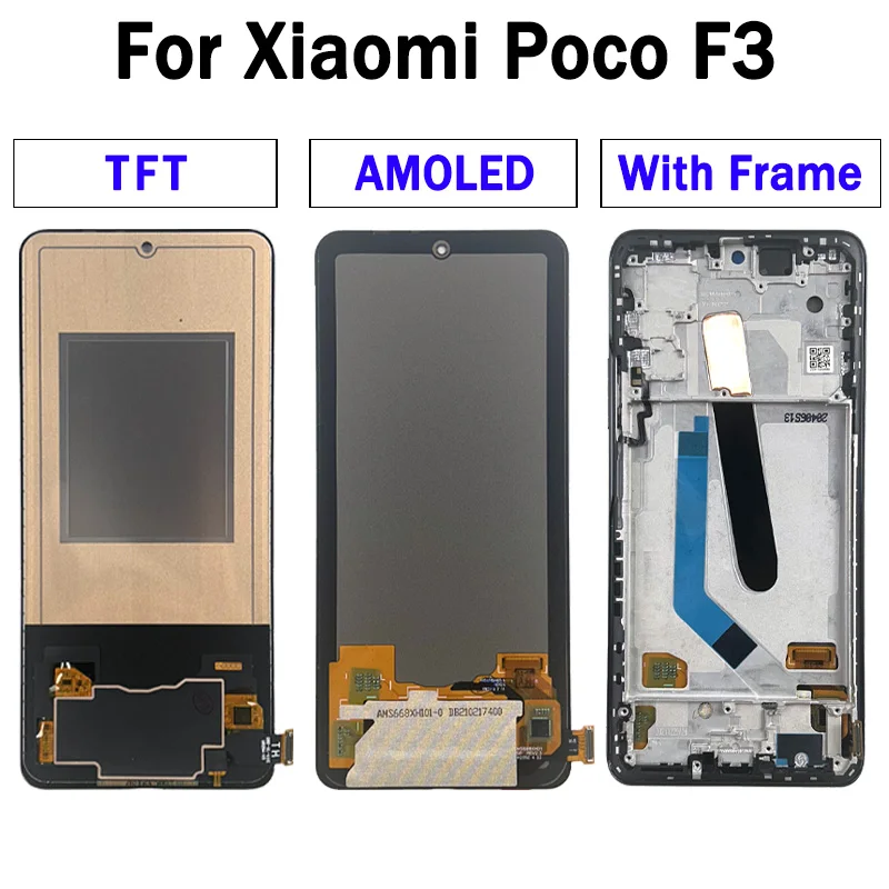 Neues AMOLED-Display für Xiaomi Poco F3 LCD-Display Touchscreen-Digitizer-Baugruppe für Poco F3 M2012K11AG Display-Ersatz – Detail 6