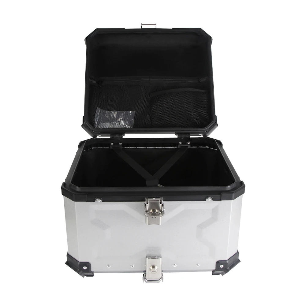 55L Universal Motorcycle Rear Top Luggage Case Waterproof Quick Release Tail Box Storage Box for Honda Suzuki Kawasaki Yamaha