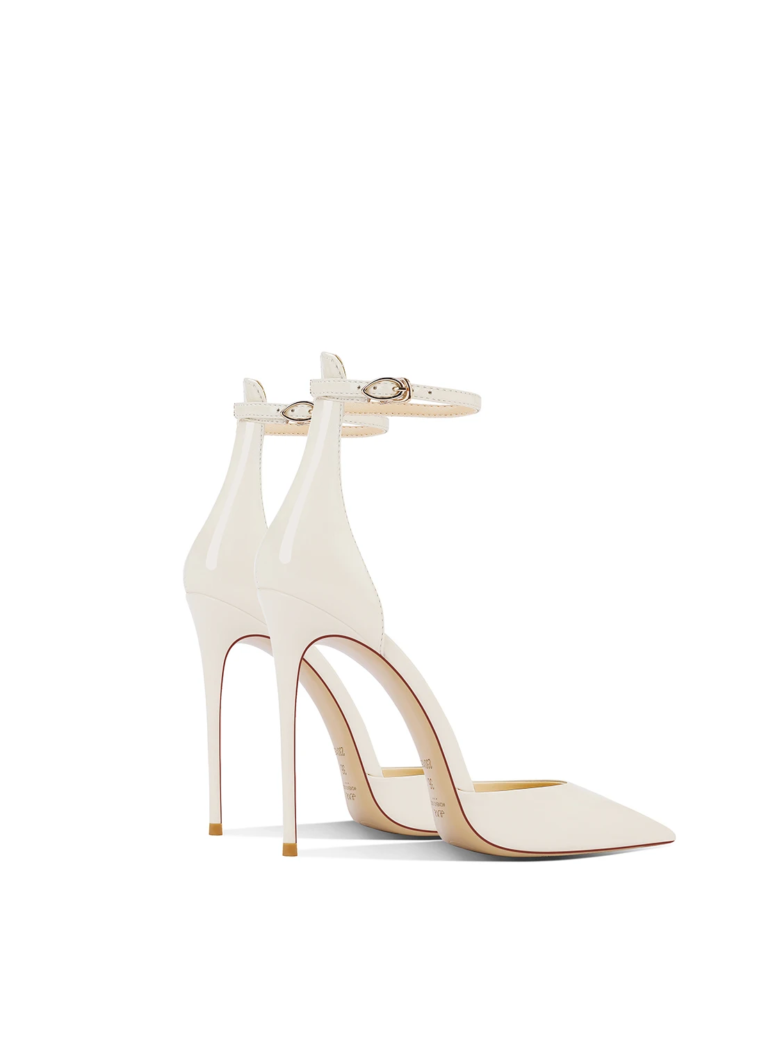 One-word with Stiletto Pointed High Heels Women's 2025 Spring and Summer New Versatile White Patent Leather