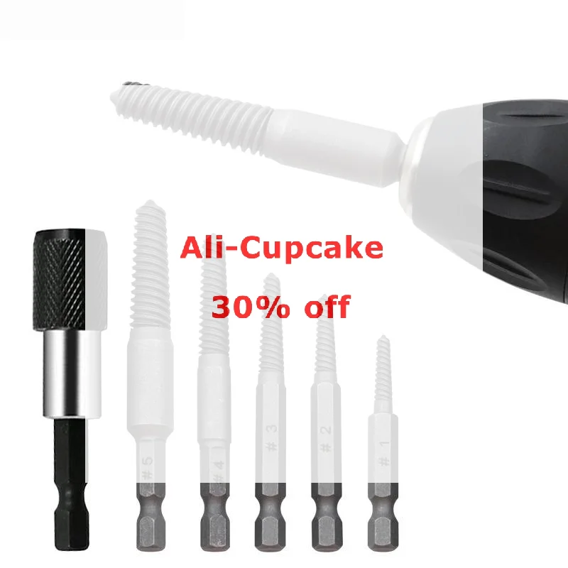 5/6Pcs Set Broken Bolt Extractor Set Electric Screw Remover With Center Drill Bits For Easy Thread Removal Tool Set