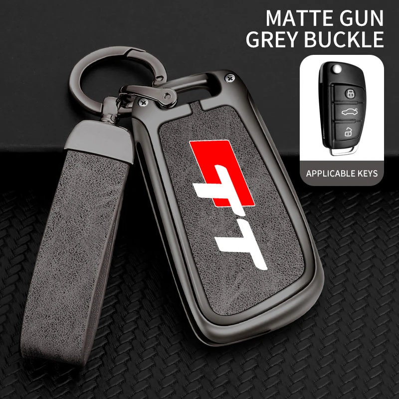 For Audi TT TTRS 8j 8n 8s mk1 mk2 mk3 S line Custom LOGO Zinc Alloy Car Key Case Remote Control Protector Keychain Accessories