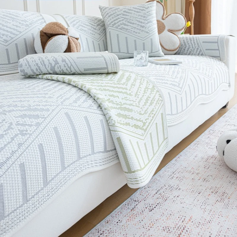 

Summer Sofa Cover Ice Silk Non-slip Cool Feeling Couch Covers Irregular Dust-proof L Shaped Sofa Cover for Living Room 쇼파 커버