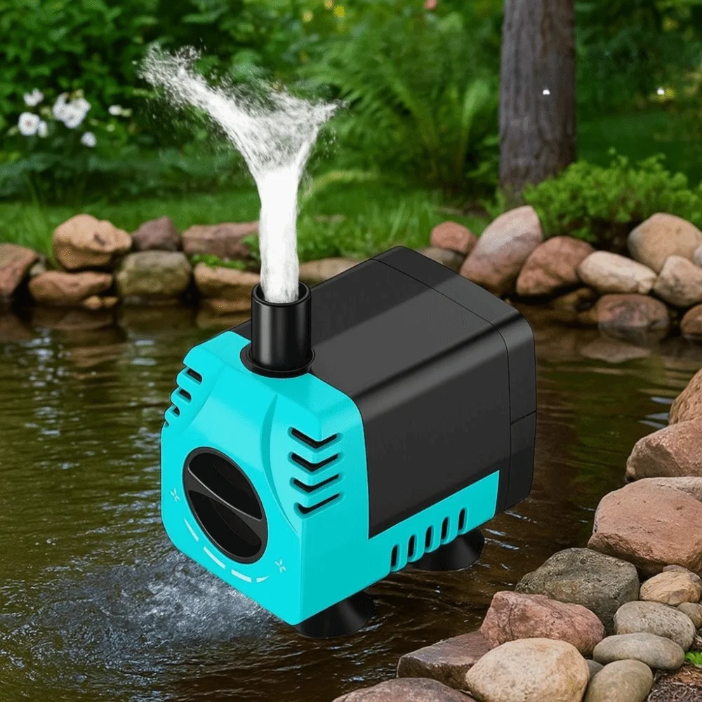 

8W Aquarium Submersible Pump Silent Adjustable Flow Water Circulation Pump with Suction Cup Off Water Power Outage