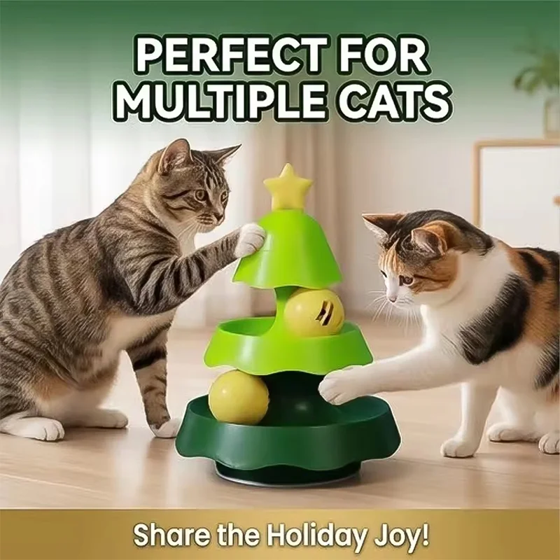 Cat Turntable Toy With Catnip Mint Bell Balls Self Play Relief Boredom Interactive Teaser Game Supplies For Indoor Kitten Cats