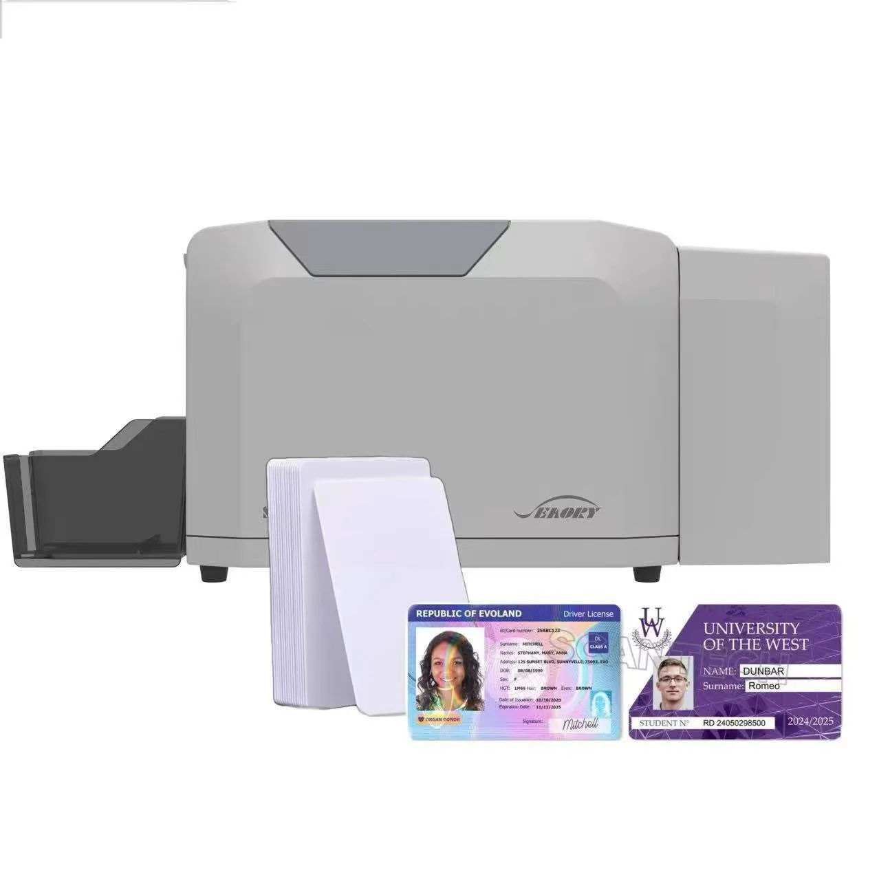 

Принтер для пластиковых карт Seaory S28 (ПВХ), двусторонняя печать, NFC, CR80, для ID-карт, пропусков сотрудников, бизнес-карт, карт доступа, медицинских карт