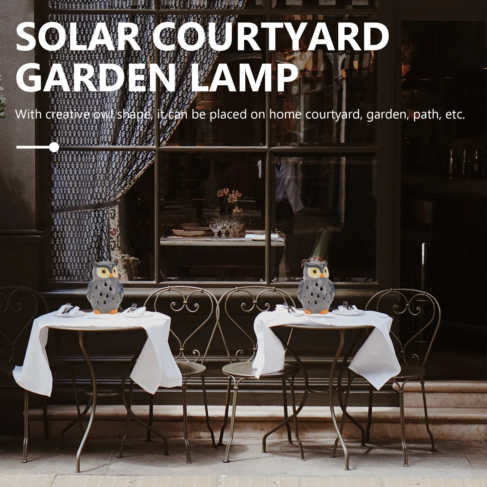 

Solar Owl Dark Grey LED Garden Light Outdoor Decor Waterproof Ceramic Solar Powered Outdoor Owl Lamp Night Lights