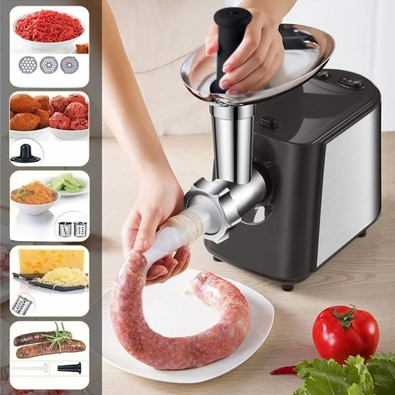 Automatic Sausage Stuffer with Copper Motor, Heavy-Duty Meat Grinder for Home/Commercial Use, Detachable Parts for Quick Wash
