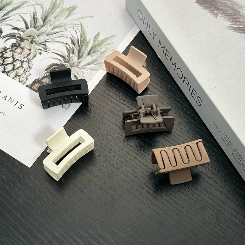 Заколки для волос квадратные матовые для женщин и девочек, заколки-бананы сильной фиксации для густых тонких волос