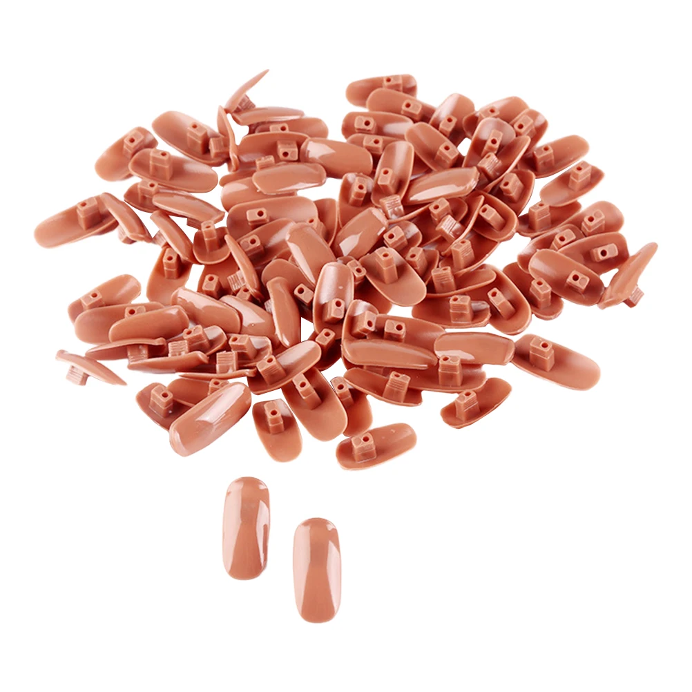 

200pcs Practice Tips Salon Training Durable Abs Material Diy Fake Finger Nails Manicure Practice Finger Tips Nail Art Fake Nails