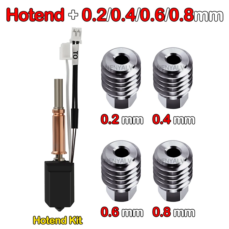 Für Anycubic Kobra 3 V2 Hotend-Kit Neues Upgrade-Hotend für Anycubic Kobra 3 Keramik-Hotend 3D-Drucker Messingdüse aus gehärtetem Stahl