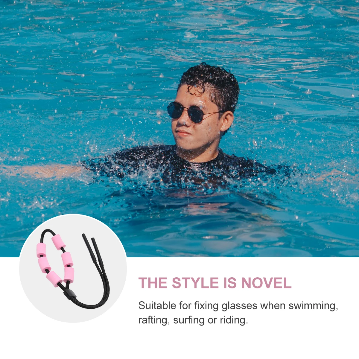 Cuerda colgante para gafas, cordón de natación deportivo de tela escalable, cadena fuerte anticaída duradera para gafas protectoras