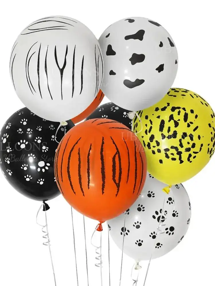 10-100 pièces ballons imprimés girafe 12 pouces tigre léopard zèbre Jungle animaux ballons pour Safari sauvage anniversaire bébé douche décor