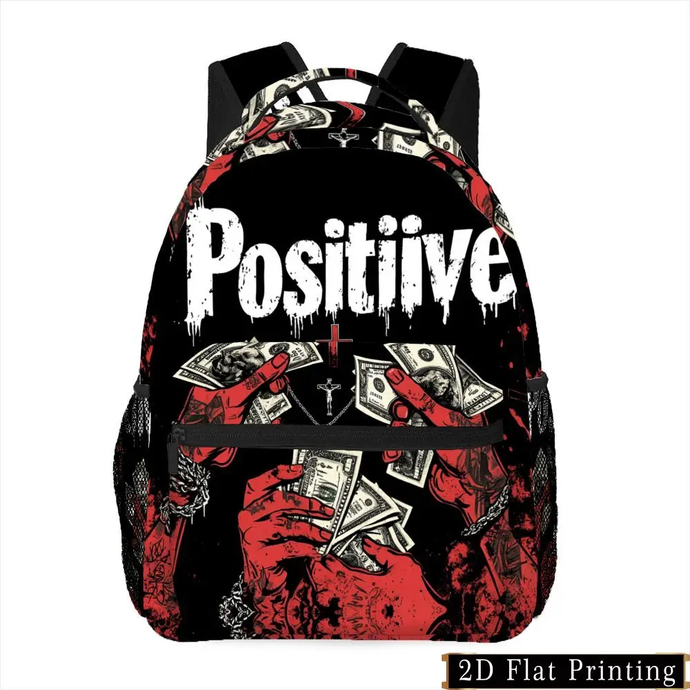1pc Red Dollar Bill Print Personality Backpack with Hand Wash Design Positive Pattern Print Shoulder Strap and Waist Protection