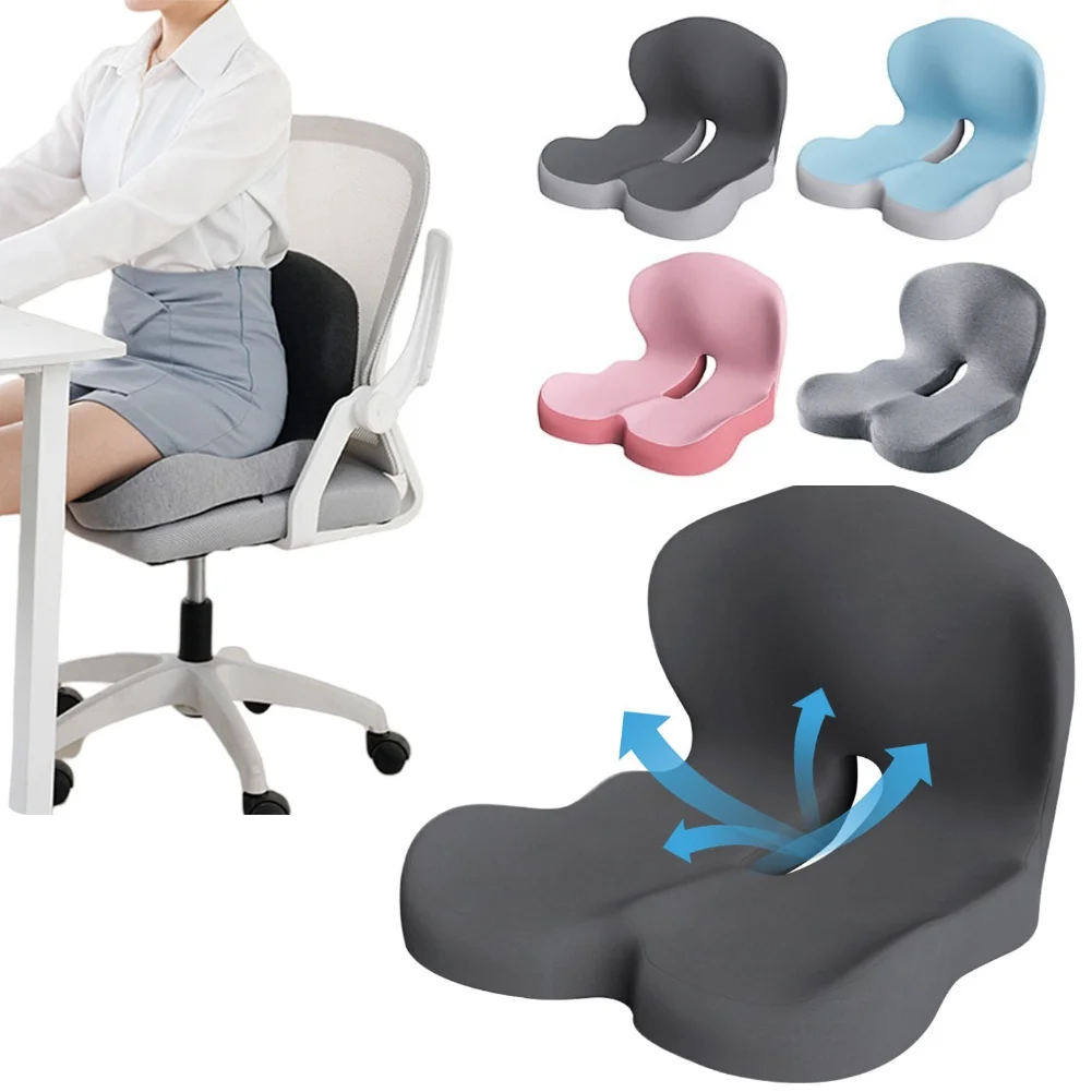 Memory Foam L-förmiges integriertes Autositzkissen mit Rückenstütze, Sitzkissen für Auto, LKW, Schreibtisch, Gaming-Stuhl