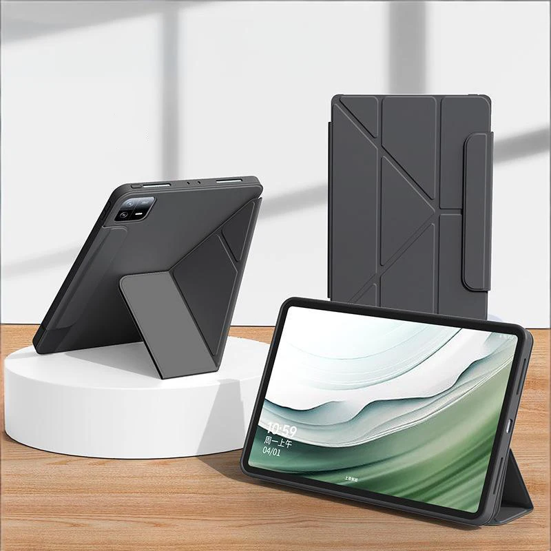 3+Y Fold Leather Stand Case For Xiaomi MI Pad 8 7 6 5 Pro for Redmi K Pad 2 9.7 8.8 SE 8.7 inch Tablet Case Soft Silicone Cover view 2