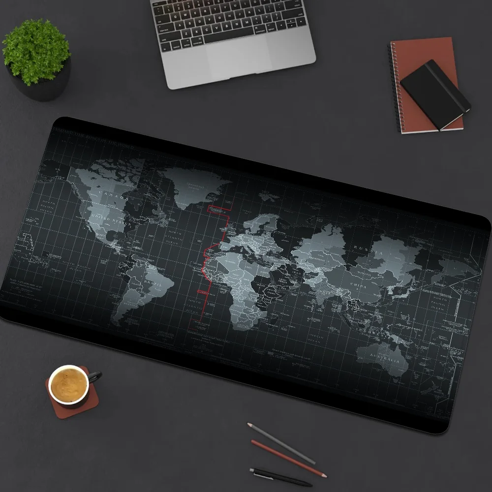 Map Computer Mouse Pad Gamer Gaming Accessories Mousepad Anime Pc Cabinet Games Desk Mat Keyboard Mats Office Extended Desks