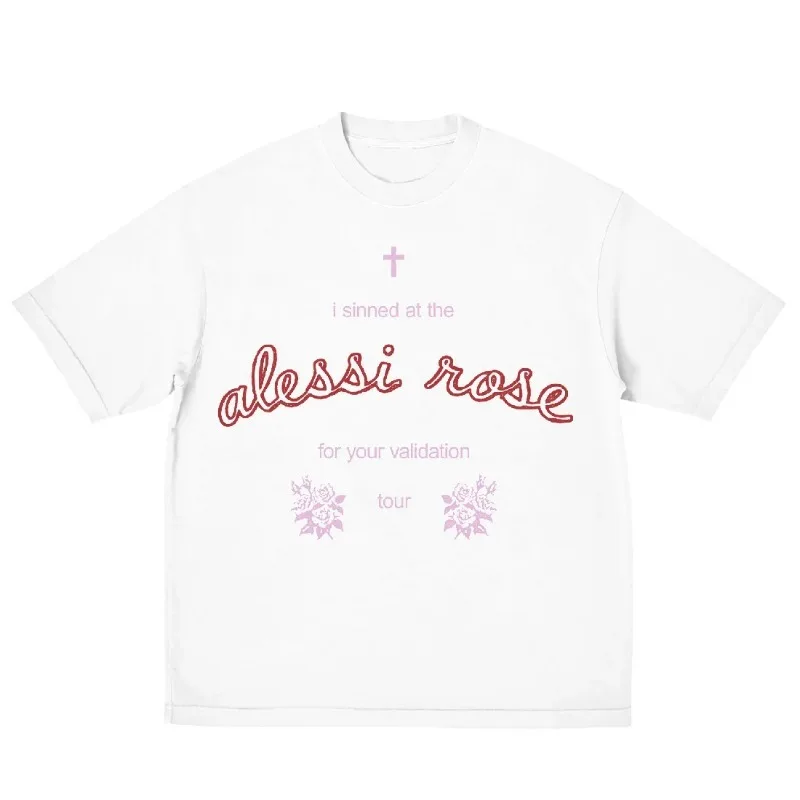 

Alessi Rose Merch 2025 Tee T-shirt Merch Men Short Sleeve Tee Unisex Tops Clothes Causal Female Y2K Tops