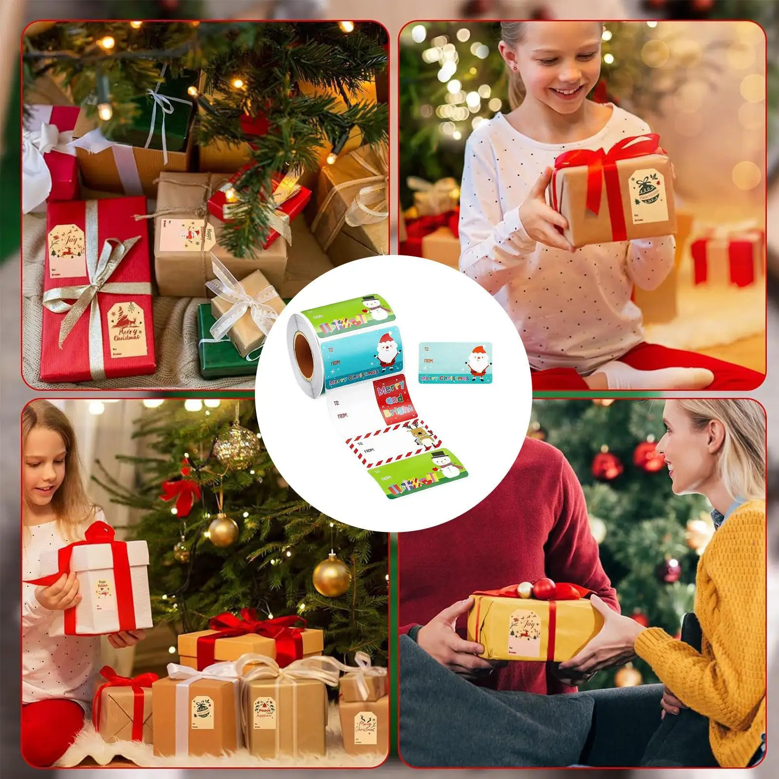 

Рождественские этикетки, праздничный декор, именные бирки, самоклеящиеся праздничные наклейки, этикетки для семейной вечеринки, сделай сам, любителей рукоделия, детей и взрослых