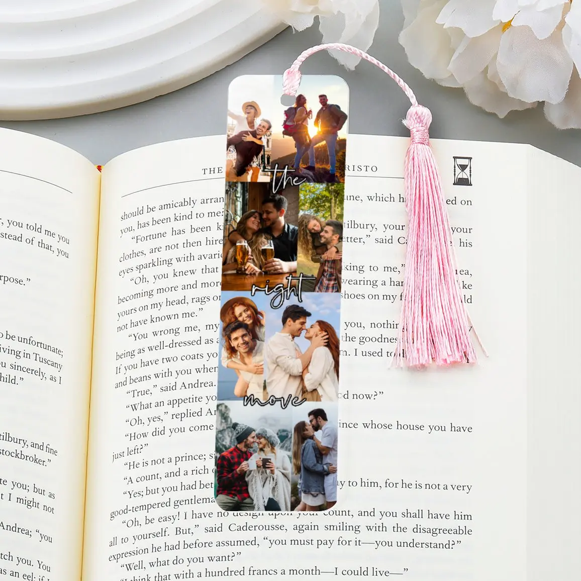 

Custom Photos Bookmark Personalized HD Print Photo Acrylic Transparent Book Mark for Birthday Anniversary Gift for Couple Friend