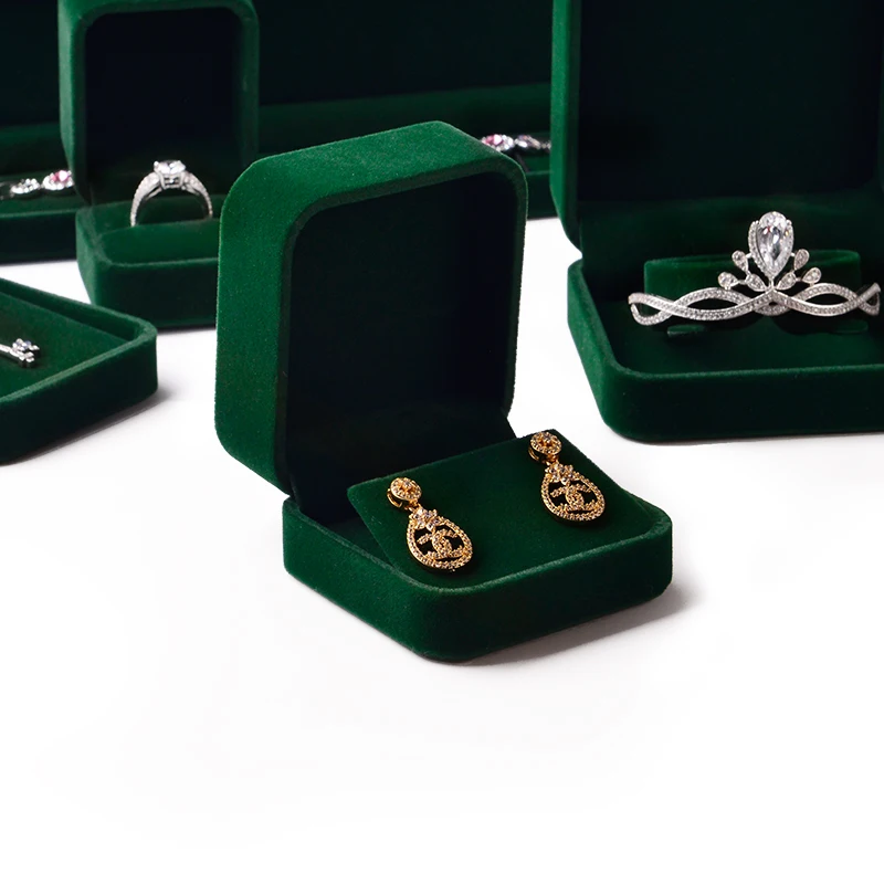 Oirlv Velvet Jewelry Box Green Jewelry Gift Box Velvet Ring Earrings Bracelet Necklace Boxes Green Velvet Jewelry Box Wholesale