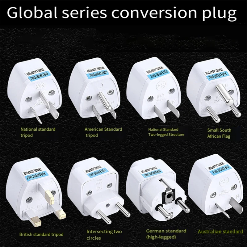 

2-Pin to 3-Pin Socket Converter, Universal Travel Adapter for US/EU/UK/AU Standards, Safe & Compact Design