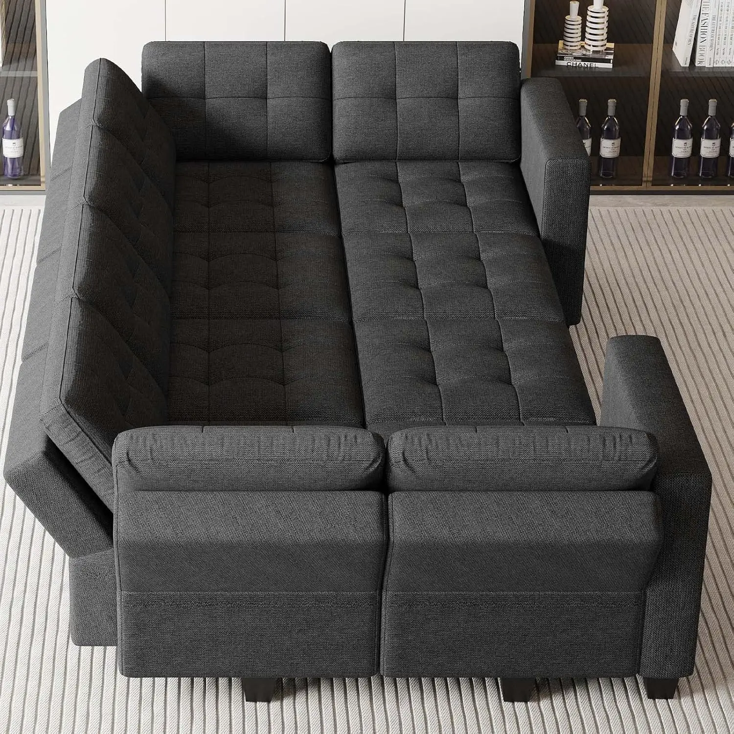 Modular Sleeper Sofa Bed with Storage Seat Oversized Modular Sectional Sofa Couch Set