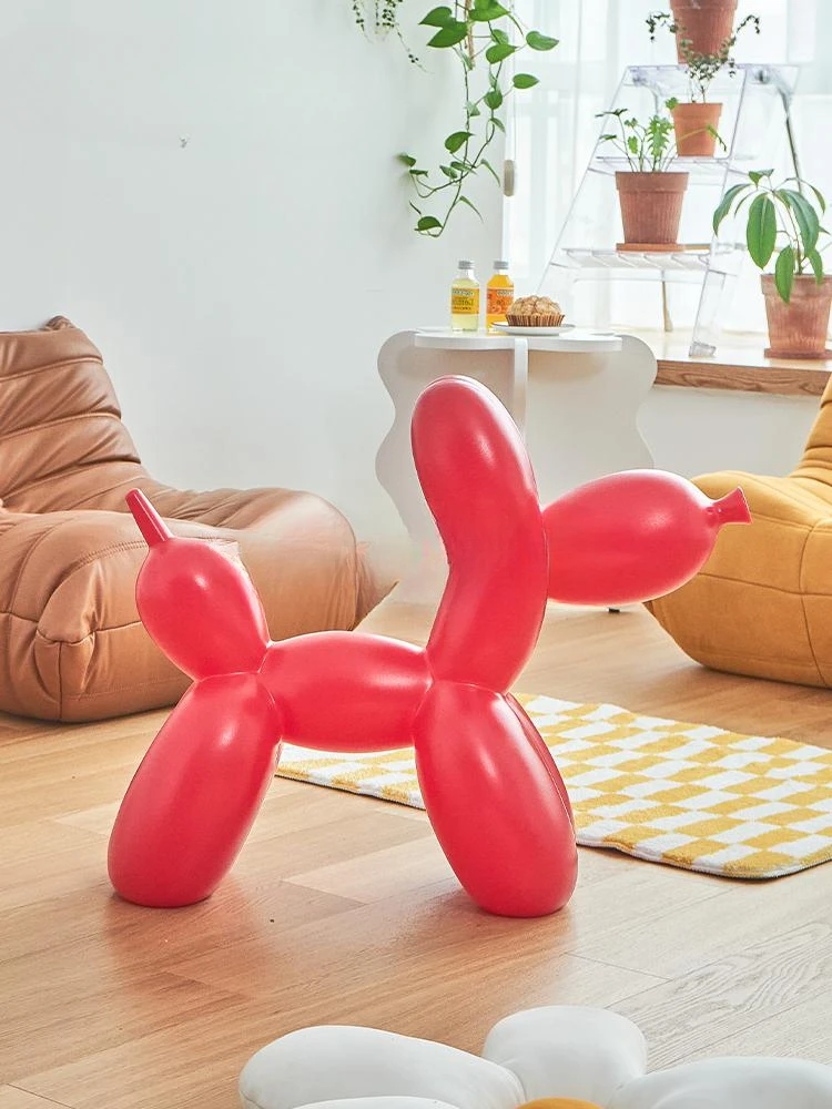 Nordic Creative Balloon Dog Low Stool Home Cartoon Children's Chair Kindergarten Animal Seat Designer Puppy Stool