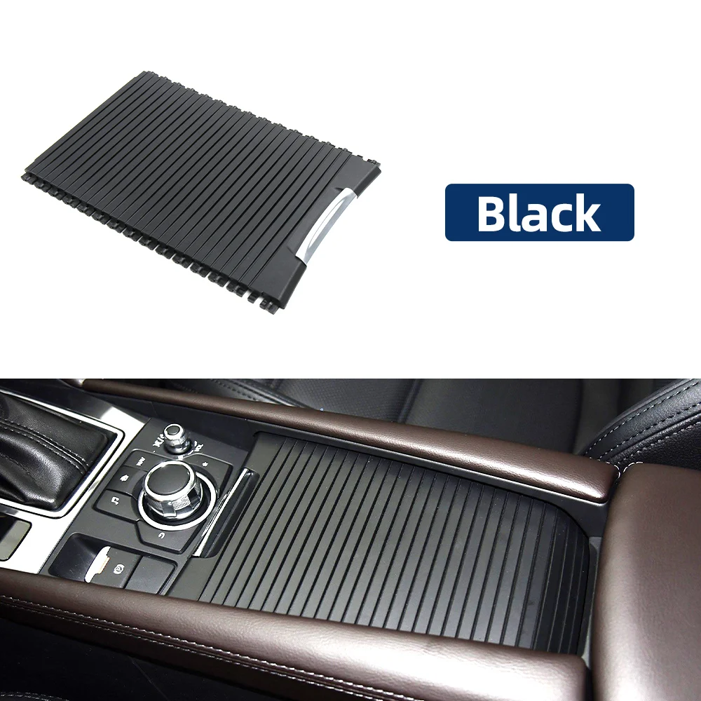 

For Mazda Atenza CX4 2017-2021 Slide Roller Blinds Storage Box Zipper Sliding Cover Car Center Console Cup Holder Cover