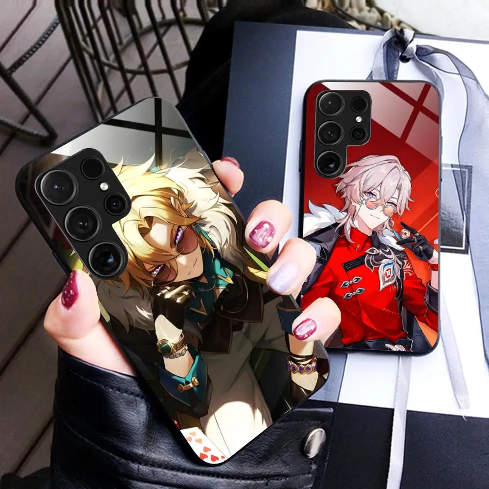 HSR Aventurine Phone Case for Samsung Galaxy S26 S25 S24 S23 S22 S21 S20 Note20 Plus FE Ultra Glass Protective Cover