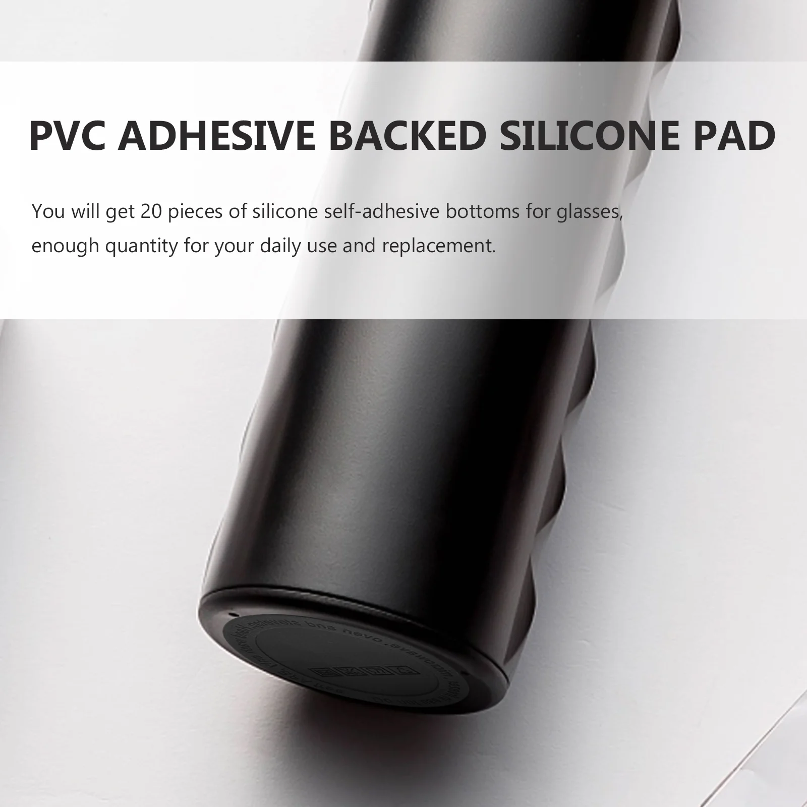 

20 Pcs Anti-slip Protective Pad Tumbler Bottom Adhesive Heat- Resistant Cup Pads Holder Black Heat-insulated Mats Office