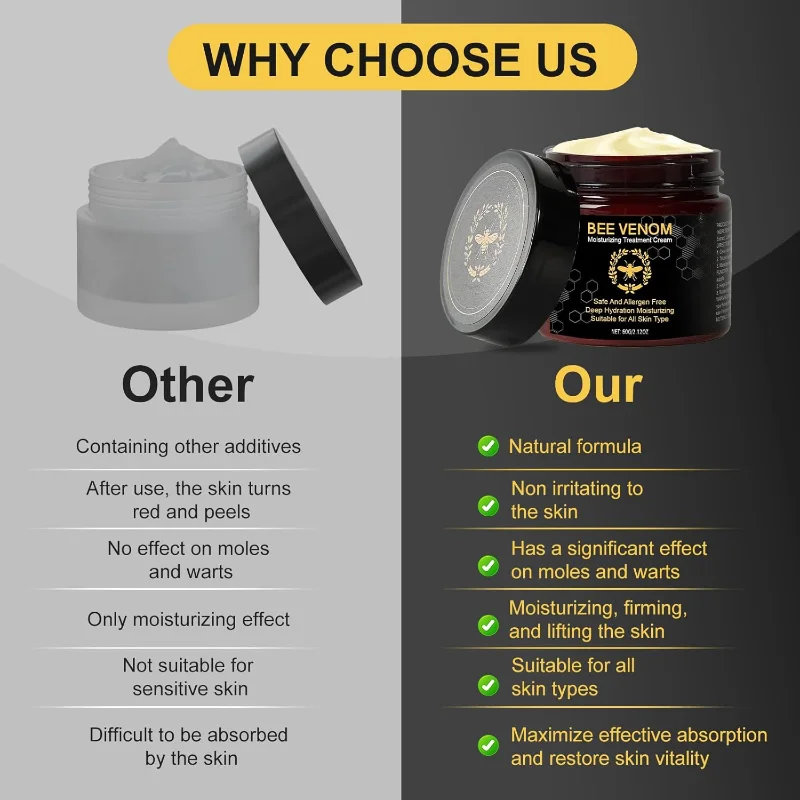 Crème au venin d'abeille, traitement de la peau au venin d'abeille Crea pour tous les types de peau