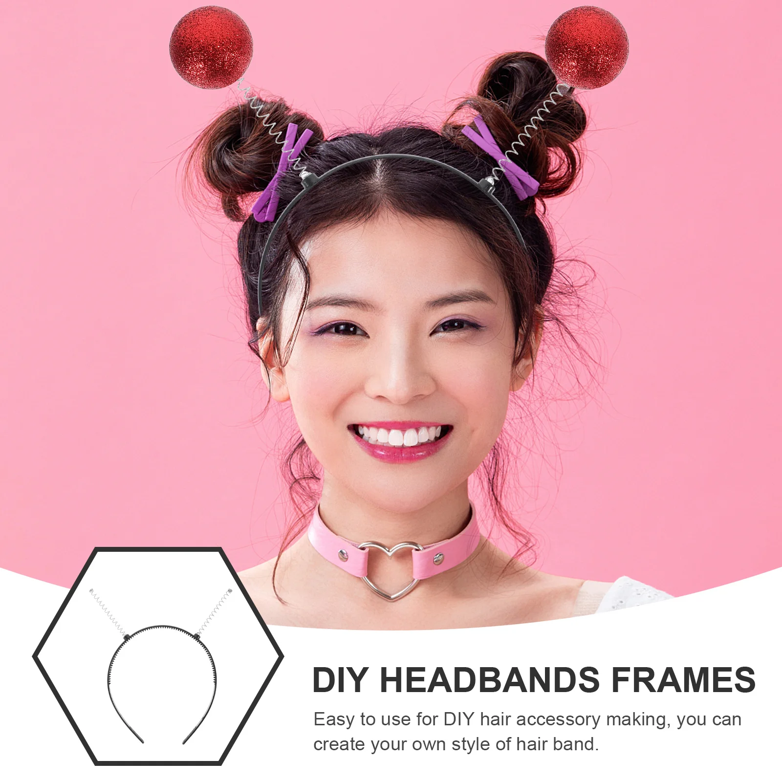 

6Pcs Plastic Hairband Frames DIY Hairbands with Teeth Comb Hair Comb Headbands Non-Slip Workout Headband for Washing Face Spa