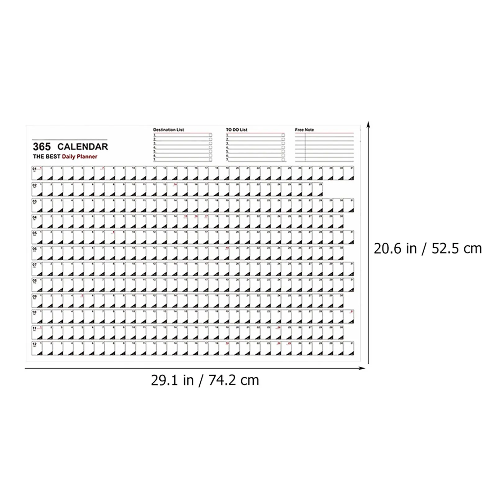 Chic Minimalist Wall Calendar 2023 Premium Paper and Metal Construction Functional Daily Planner for Home Office Dormitory