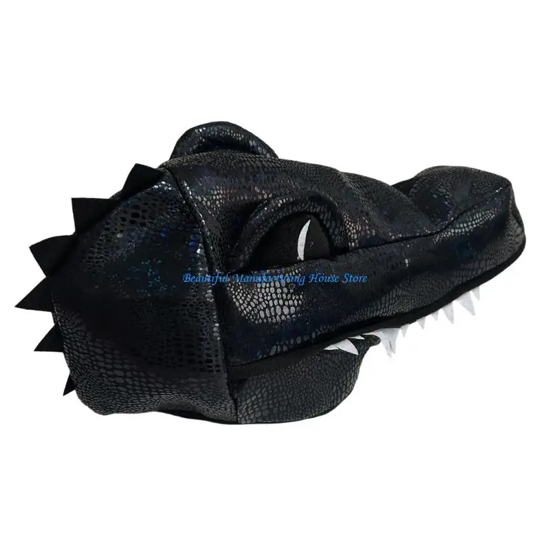 

E56A Realistic Crocodiles Head Mask Hat Soft Breathable Headgear Hat For Halloweens