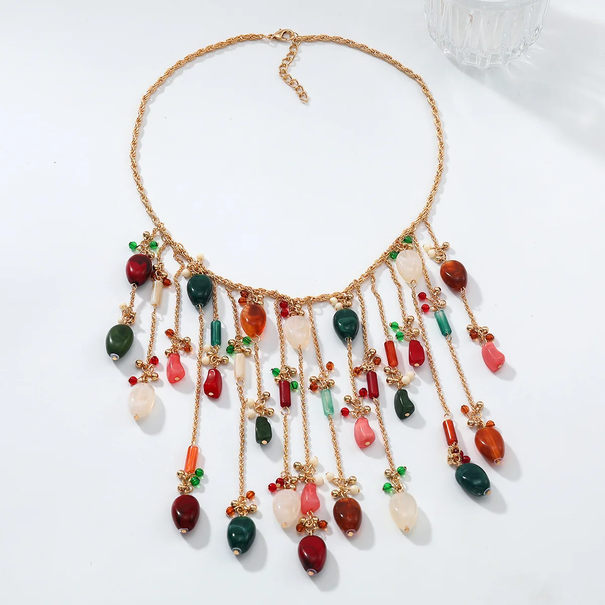 

ZAA Personality Stone Beads Waterfall Long Tassels Necklaces for Women Fashion Jewelry Neck Accessories 2025 Trend New