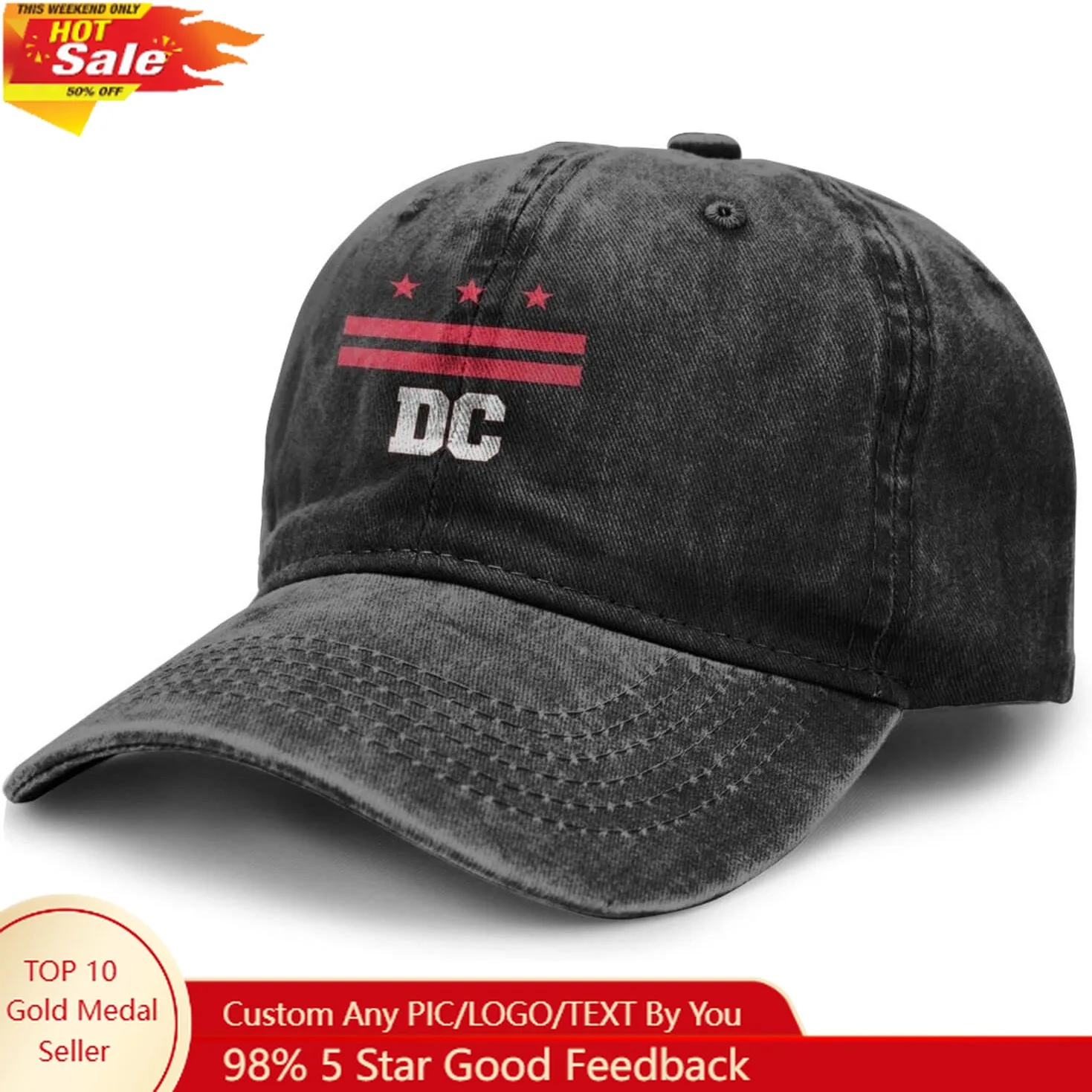 

Washington DC Baseball Cap Adjustable Aldult Cowboy Classic Hat Fashion Sports Hat for Mens Womens