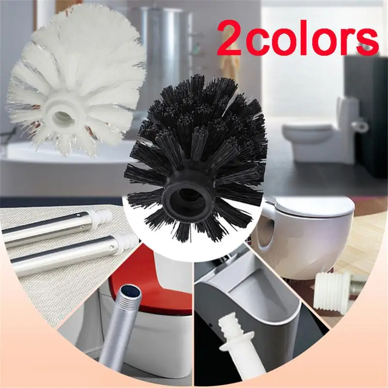 White Toilet 80*90mm Brush Head Holder Replacement Bathroom WC Clean Spare Accessories Cleaning Brush Head For Toilet Cleaning