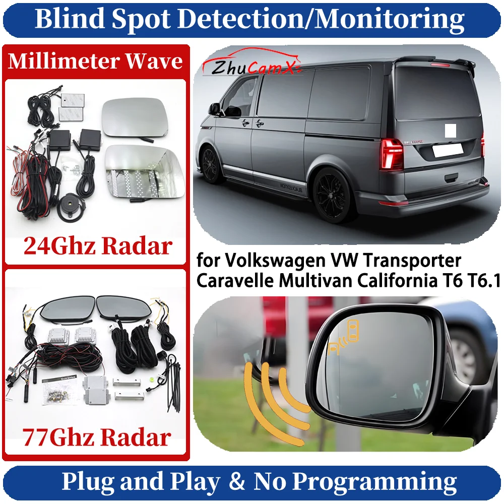 

Blind Spot Monitoring/Detection System for Volkswagen VW Transporter Caravelle Multivan California T6 T6.1 Side Lane Change