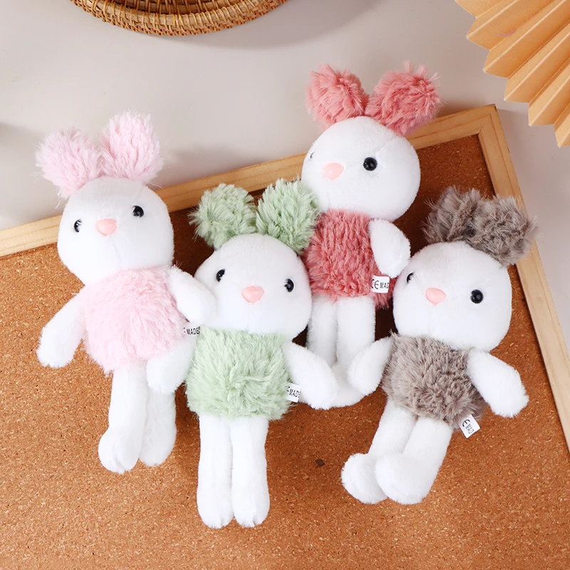 Cute Rabbit Keychain Plush Doll Toy Cartoon Bunny Animal Keyring Pendant Backpack Charms Bag Hanging Ornaments Decor Accessories