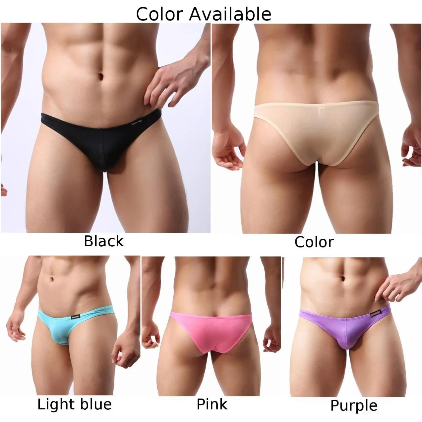 Men\'s Erotic Lingerie U Convex Men Underwear Sexy Low-Waist Ice Silk Transparent Briefs Panties Porn Boy Sissy Sexy Sex Sexual