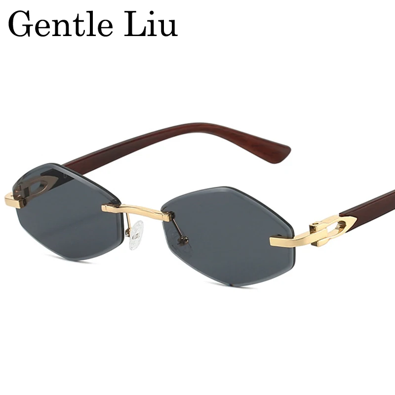 

Small Frame Hexagon Rimless Sunglasses Men 2025 Luxury Brand Trendy Rhombus Sun Glasses UV400 Outdoor Eyewear For Male Shades