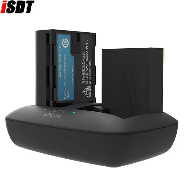 ISDT LP2Air Dual Slot Camera Battery Charger 1.5A Per Channel 25W Max Fast Charger For LP-E6 LP-E12 LP-E17 Lithium Cells